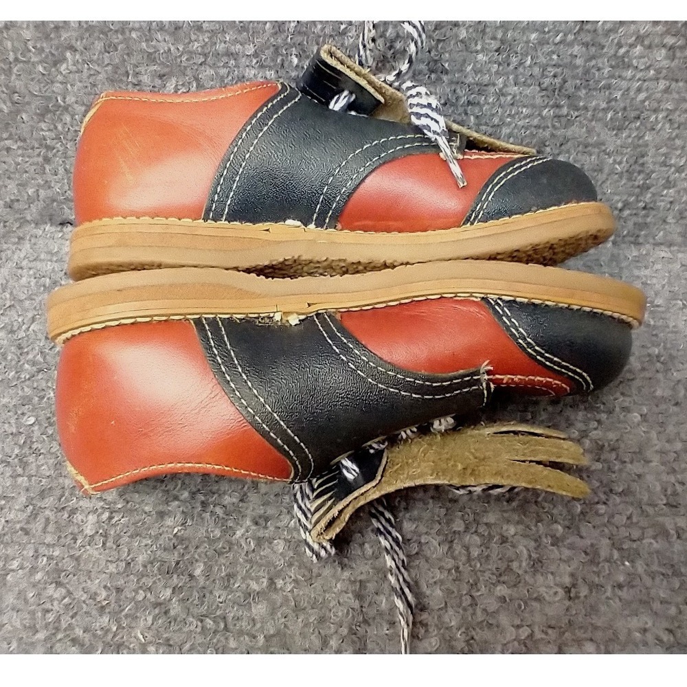Footmates Vintage infant Red Black Leather Kiltie Oxford Shoes Made in USA 6.5 D - Picture 6 of 12